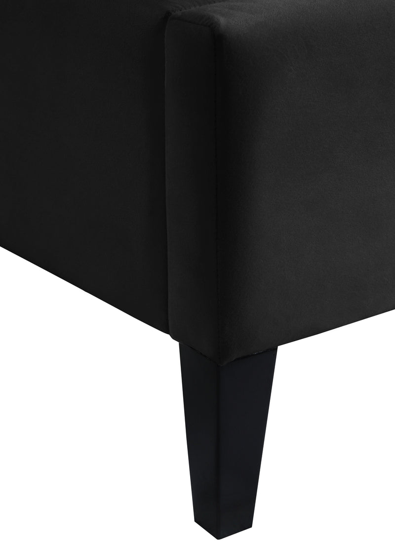 Fritz Black Velvet King Bed - Town Of Bargains Furniture - NY