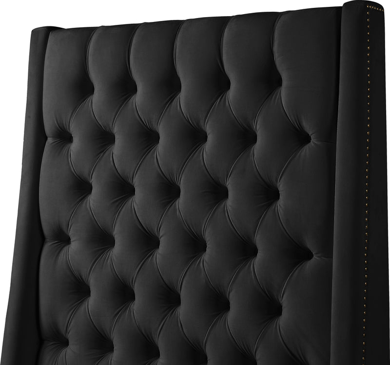 Fritz Black Velvet King Bed - Town Of Bargains Furniture - NY