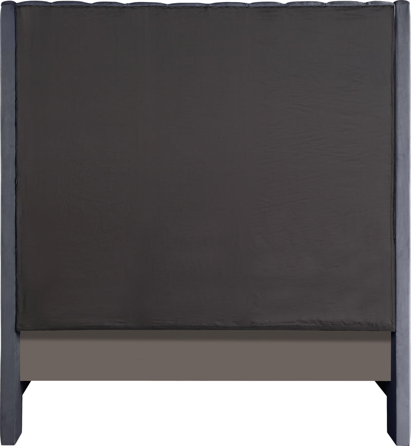 Fritz Grey Velvet King Bed - Town Of Bargains Furniture - NY