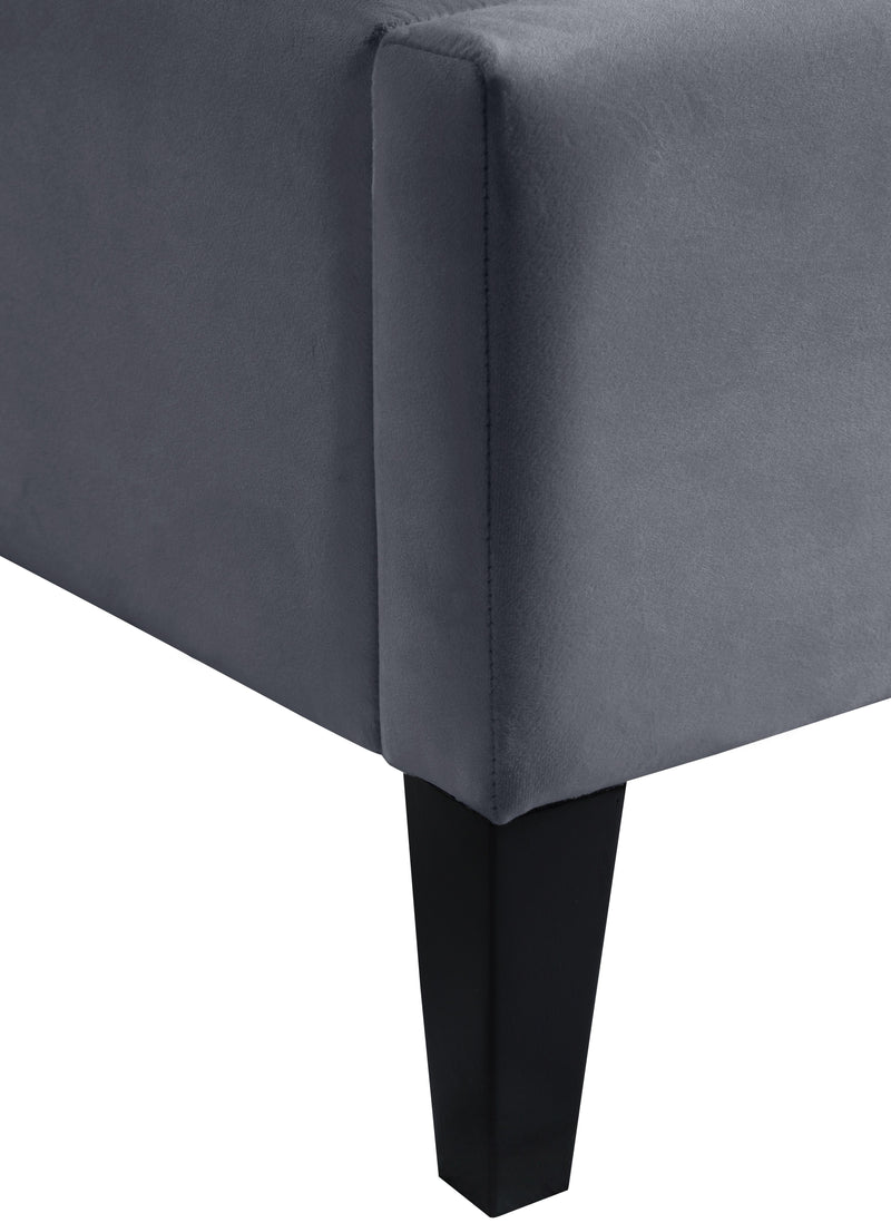 Fritz Grey Velvet King Bed - Town Of Bargains Furniture - NY