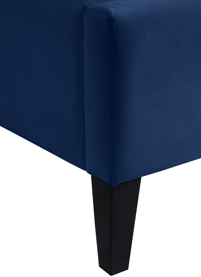 Fritz Navy Velvet Twin Bed - Town Of Bargains Furniture - NY