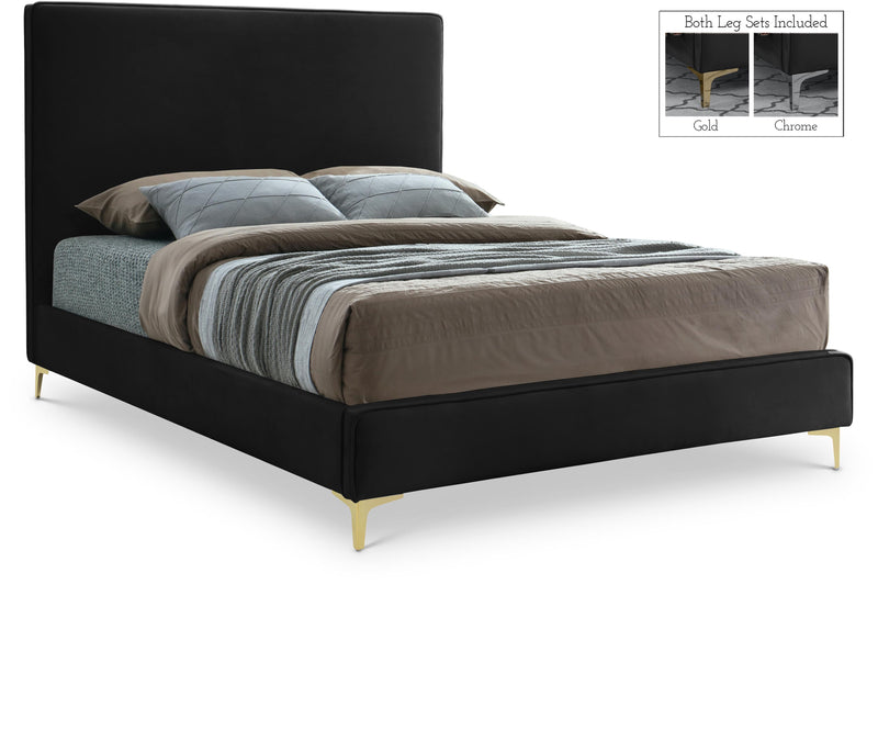 Geri Black Velvet King Bed - Town Of Bargains Furniture - NY