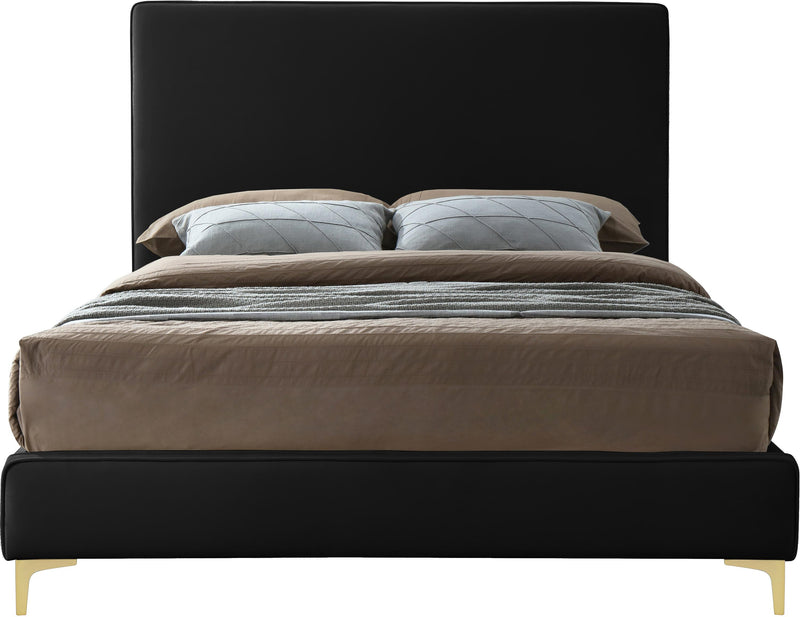Geri Black Velvet Queen Bed - Town Of Bargains Furniture - NY