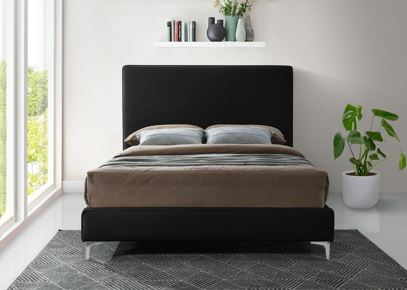 Geri Black Velvet Queen Bed - Town Of Bargains Furniture - NY