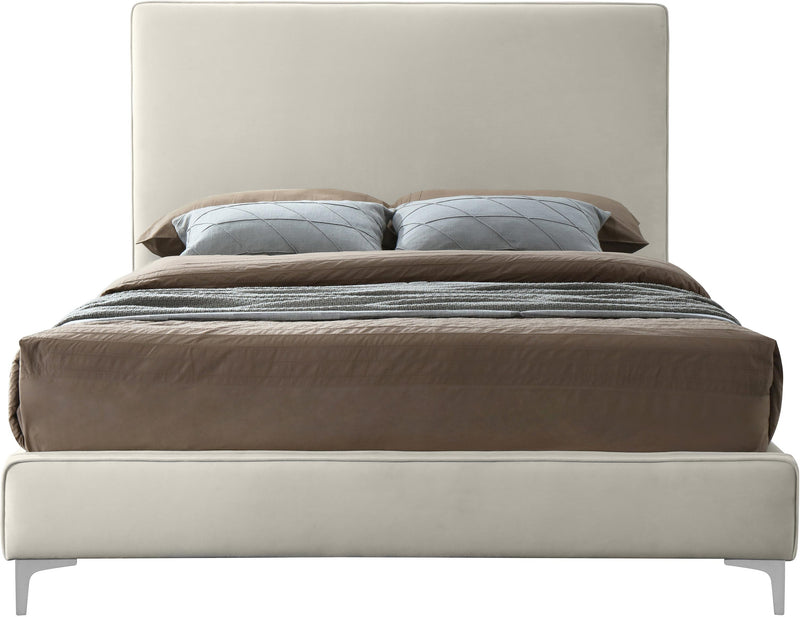 Geri Cream Velvet King Bed - Town Of Bargains Furniture - NY