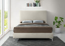 Geri Cream Velvet Queen Bed