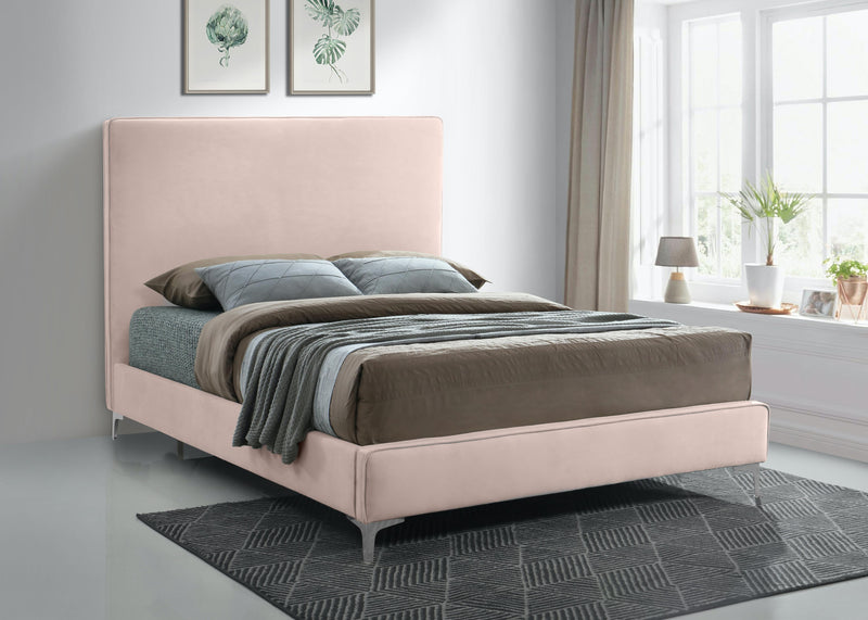 Geri Pink Velvet King Bed - Town Of Bargains Furniture - NY