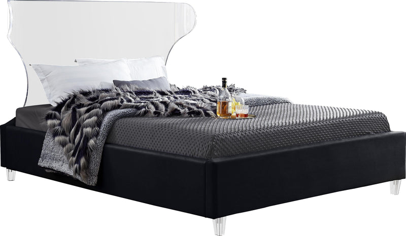 Ghost Black Velvet King Bed - Town Of Bargains Furniture - NY
