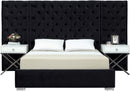 Grande Black Velvet King Bed (3 Boxes)
