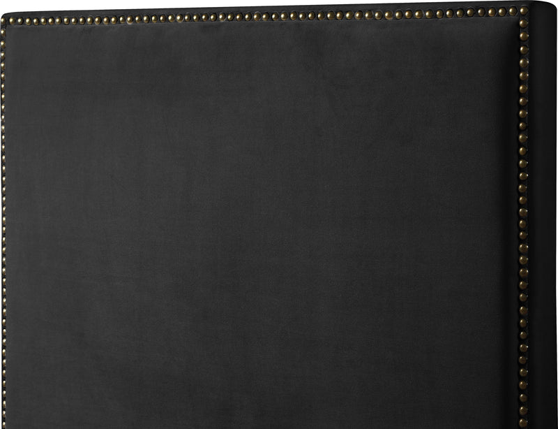 Harlie Black Velvet Queen Bed - Town Of Bargains Furniture - NY