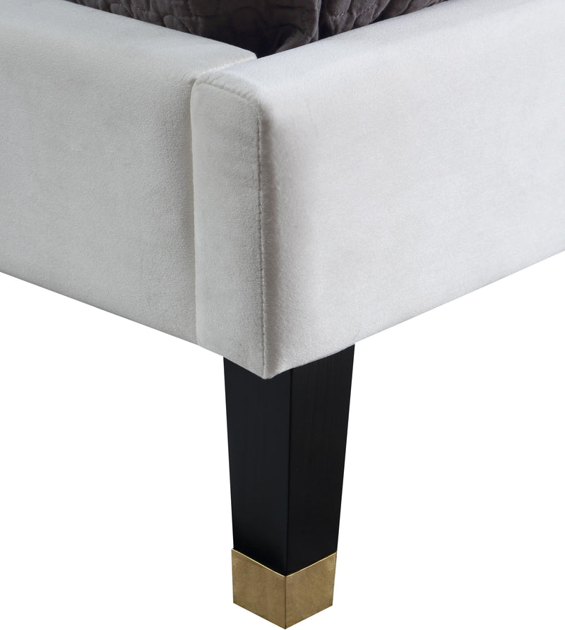 Harlie Cream Velvet King Bed - Town Of Bargains Furniture - NY