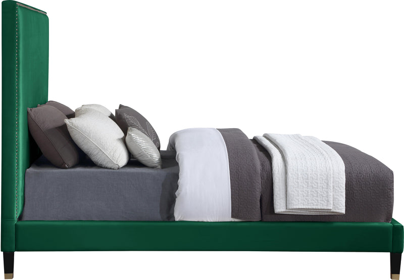 Harlie Green Velvet Queen Bed - Town Of Bargains Furniture - NY