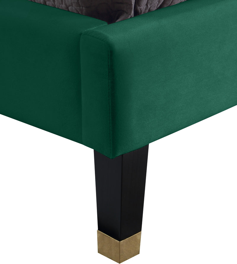 Harlie Green Velvet Queen Bed - Town Of Bargains Furniture - NY