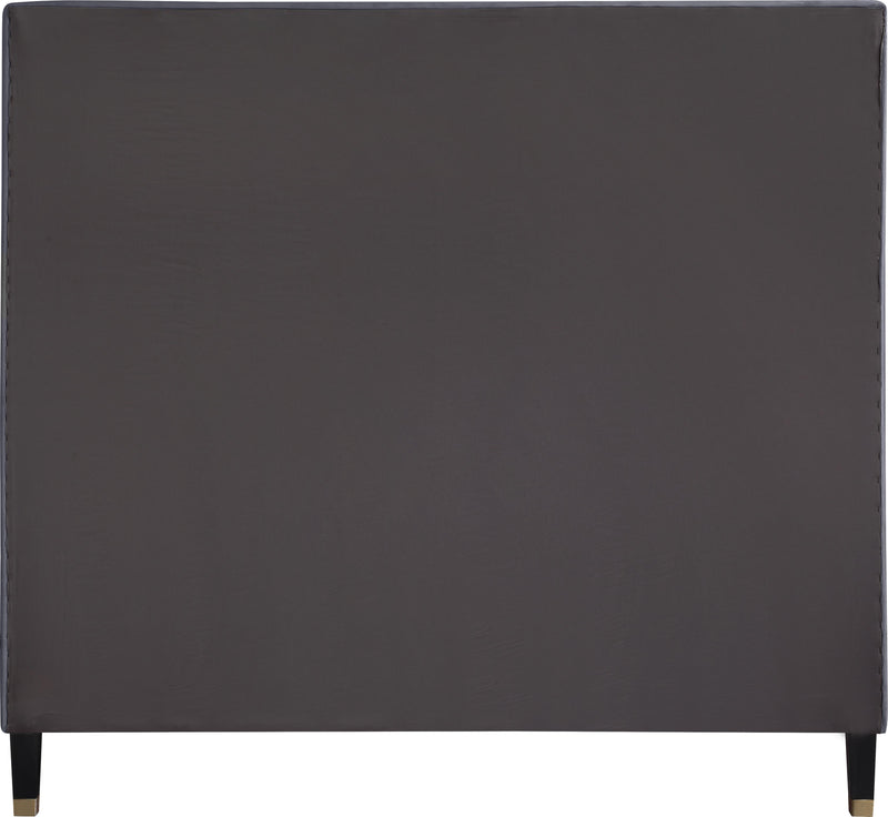 Harlie Grey Velvet King Bed - Town Of Bargains Furniture - NY
