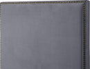 Harlie Grey Velvet Queen Bed