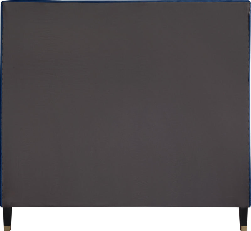 Harlie Navy Velvet Queen Bed - Town Of Bargains Furniture - NY