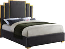 Hugo Grey Velvet King Bed - Town Of Bargains Furniture - NY