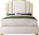 Hugo Cream Velvet King Bed - Town Of Bargains Furniture - NY