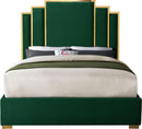 Hugo Green Velvet Queen Bed - Town Of Bargains Furniture - NY