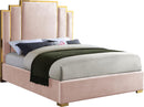 Hugo Pink Velvet Queen Bed - Town Of Bargains Furniture - NY