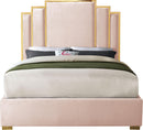 Hugo Pink Velvet Queen Bed - Town Of Bargains Furniture - NY