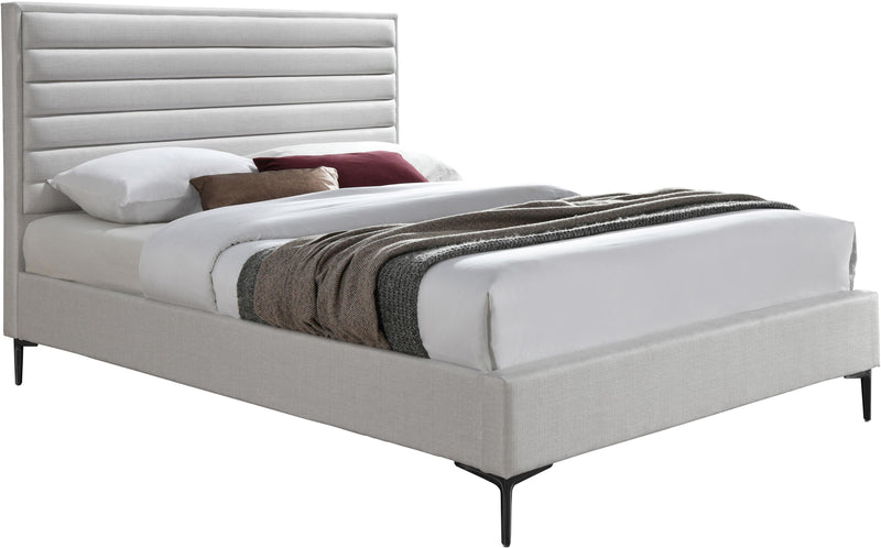 Hunter Cream Linen Full Bed - Town Of Bargains Furniture - NY