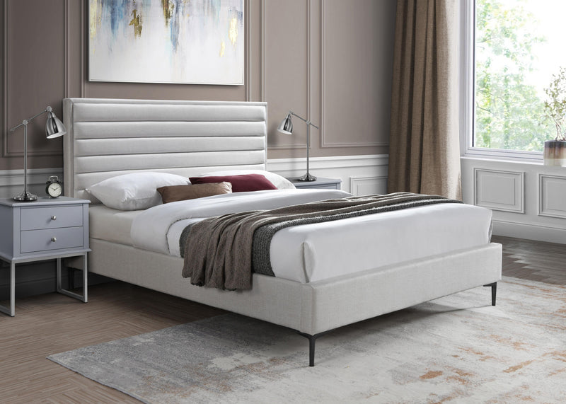 Hunter Cream Linen Queen Bed - Town Of Bargains Furniture - NY