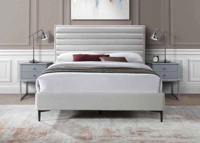 Hunter Cream Linen Queen Bed - Town Of Bargains Furniture - NY