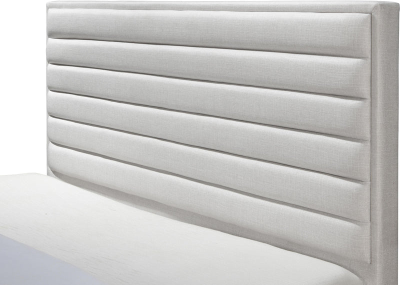 Hunter Cream Linen Queen Bed - Town Of Bargains Furniture - NY