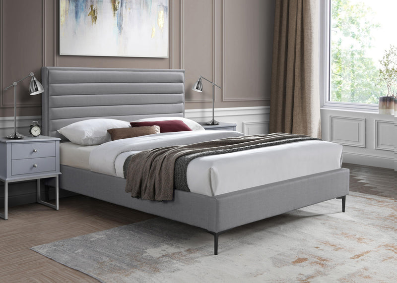 Hunter Grey Linen Queen Bed - Town Of Bargains Furniture - NY