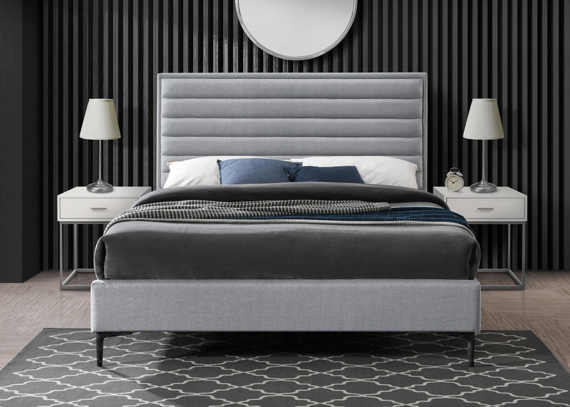 Hunter Grey Linen Queen Bed - Town Of Bargains Furniture - NY