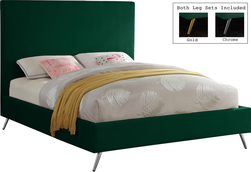 Jasmine Green Velvet Queen Bed - Town Of Bargains Furniture - NY