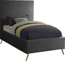 Jasmine Grey Velvet Twin Bed - Town Of Bargains Furniture - NY