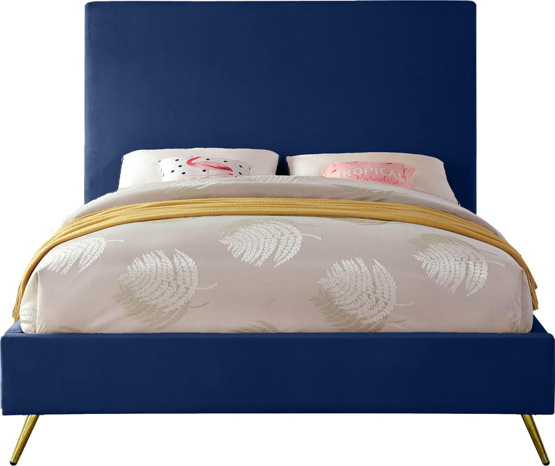 Jasmine Navy Velvet Full Bed