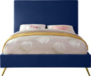 Jasmine Navy Velvet Queen Bed - Town Of Bargains Furniture - NY