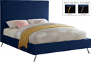 Jasmine Navy Velvet Queen Bed - Town Of Bargains Furniture - NY