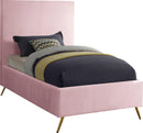 Jasmine Pink Velvet Twin Bed - Town Of Bargains Furniture - NY