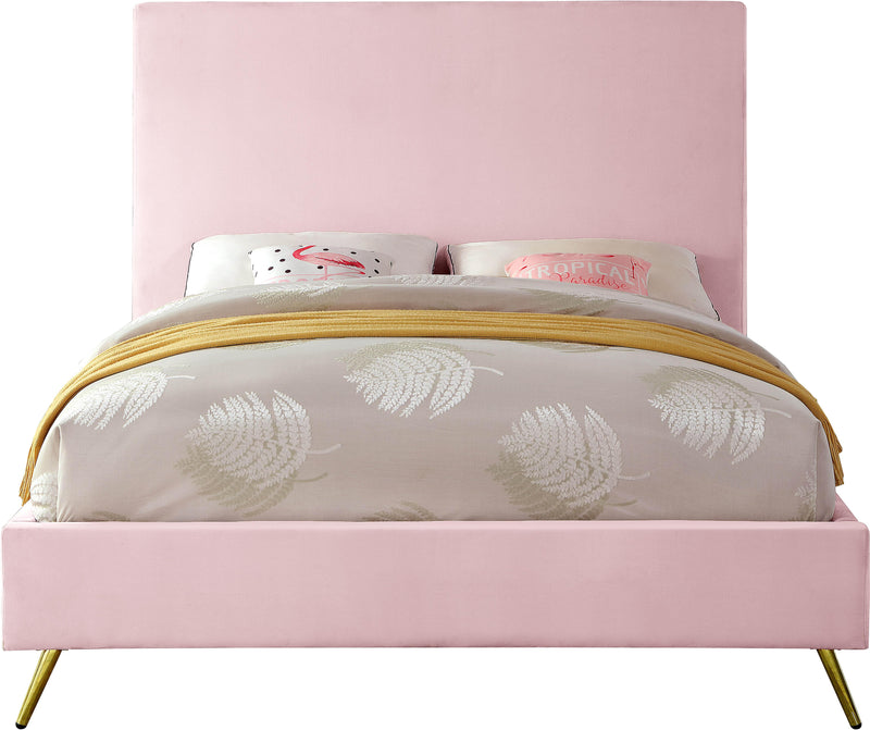 Jasmine Pink Velvet Queen Bed - Town Of Bargains Furniture - NY