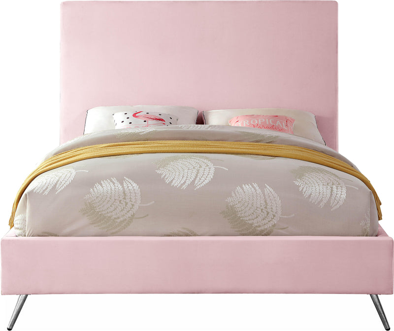 Jasmine Pink Velvet Full Bed