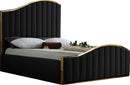 Jolie Black Velvet King Bed (3 Boxes) - Town Of Bargains Furniture - NY