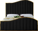 Jolie Black Velvet Queen Bed (3 Boxes) - Town Of Bargains Furniture - NY