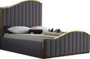 Jolie Grey Velvet King Bed (3 Boxes) - Town Of Bargains Furniture - NY