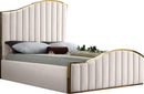 Jolie Cream Velvet King Bed (3 Boxes) - Town Of Bargains Furniture - NY