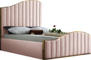 Jolie Pink Velvet Queen Bed (3 Boxes) - Town Of Bargains Furniture - NY