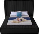 Kiki Black Velvet King Bed (3 Boxes) - Town Of Bargains Furniture - NY