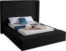 Kiki Black Velvet King Bed (3 Boxes) - Town Of Bargains Furniture - NY