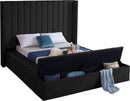 Kiki Black Velvet King Bed (3 Boxes) - Town Of Bargains Furniture - NY