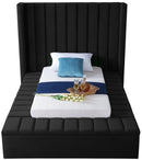 Kiki Black Velvet Twin Bed (3 Boxes) - Town Of Bargains Furniture - NY