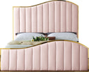 Jolie Pink Velvet Queen Bed (3 Boxes) - Town Of Bargains Furniture - NY