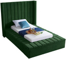 Kiki Green Velvet Twin Bed (3 Boxes) - Town Of Bargains Furniture - NY